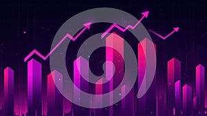 Abstract Financial Growth Chart with Upward Trend Arrows