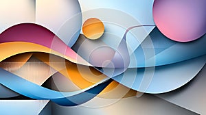 Abstract Graphic Background with Colorful Circles and Curves
