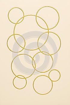 Gold circles Pattern on a Cream Background