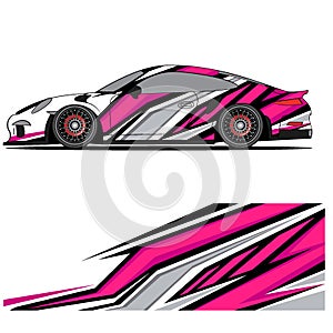 Abstract graphic design of racing vinyl sticker for racing car