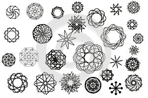 Abstract Graphic Elements.Scribble Vector Set of geometric scribble for creating Patterns, Invitations, Posters, Cards, Social