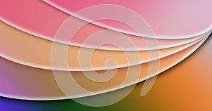 Abstract graphic illustration with colors of light pink  purple green and orange