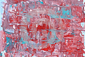 abstract graphic texture with red and blue paint horizontal lines