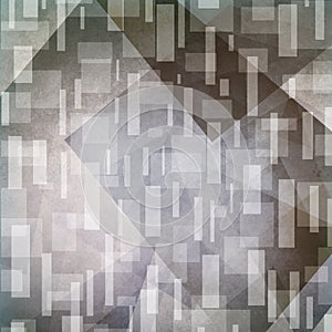 Abstract gray background. Artsy rectangles and triangle shapes in random pattern.