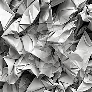 Abstract gray background with crumpled paper texture, crumpled fabric. Generative AI