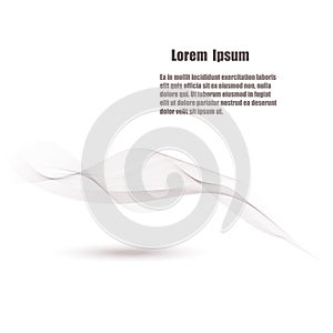Abstract gray background with smooth lines and text