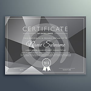 Abstract gray black certificate template