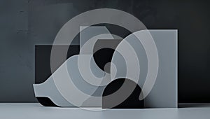 Abstract gray and black geometric design.