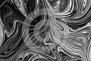 Abstract Gray Black and White Marble Ink Pattern Background. Liquify Abstract Pattern With Black, White, Grey Graphics Color Art