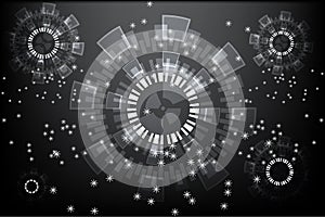 Abstract gray and dark circle technology