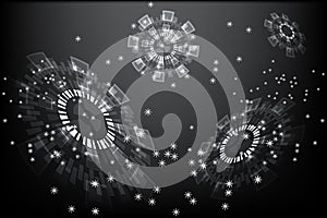 Abstract gray and dark circle technology