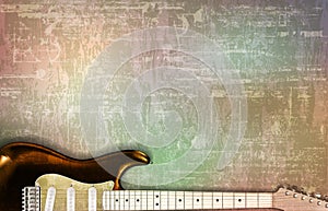 Abstract grunge vintage sound background electric guitar