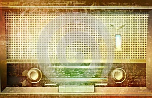 Abstract grunge vintage sound background retro radio