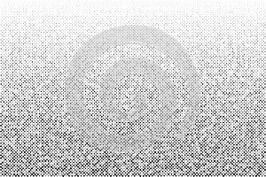 Abstract gray halftone circles texture consists of different dots isolated on white background