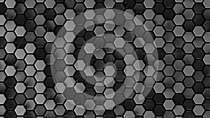 Abstract gray hexagonal sci-fi honeycomb geometrical background. 3d rendering