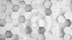 Abstract gray hexagonal sci-fi honeycomb geometrical background. 3d rendering