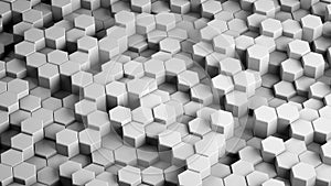 Abstract gray hexagonal sci-fi honeycomb geometrical background. 3d rendering