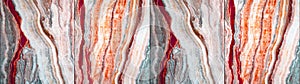 Abstract gray red orange white marbled  granite marble natural stone texture background banner panorama