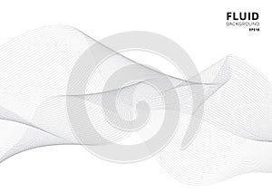 Abstract gray smooth lines curved wavy wave on white background. Design element