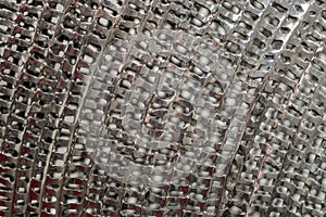 Abstract gray steel wire mesh grille background