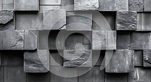 Abstract gray stone blocks interlocking pattern background surface texture