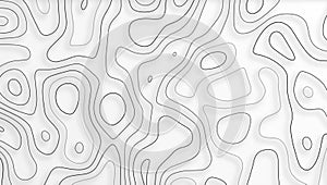 Abstract gray topographic map background illustration