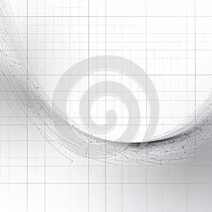 Abstract Gray Wave Pattern with Dotted Effect on White Grid Background