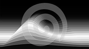 Abstract grayscale background with grey wave. Vector graphics