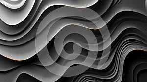 Abstract grayscale background with wavy, layered shapes creating a dynamic and modern visual effect