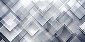 Abstract grayscale geometric design featuring overlapping squares and rectangular shapes creating a dynamic visual texture.