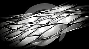 Abstract Grayscale Geometric Composition with Overlapping Rectangular Shapes
