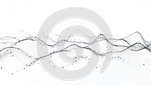 Abstract grayscale rendering of flowing, interconnected particle