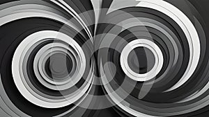 Abstract grayscale spirals creating a mesmerizing visual pattern with concentric circles design