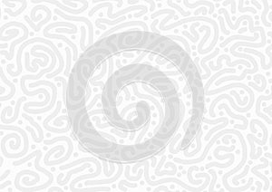 Abstract grayscale worm lines and dots texture background template.