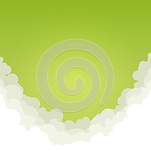 Abstract Green Background with Clouds