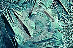 Abstract green background cold ice texture