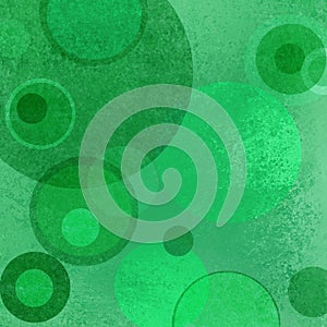 Abstract green background with floating circle and ring layers with grunge texture