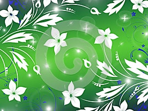 Abstract green background with floral shapes