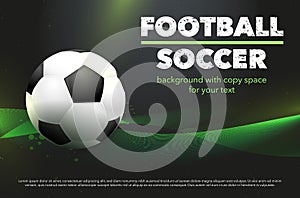 Abstract green background with football soccer ball