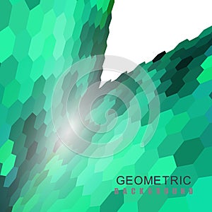 Abstract green background hexagon. Vector illustration. Clip-art