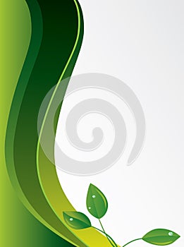 Abstract green background with leaves