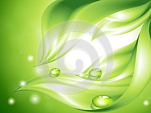 Abstract green background with leaves
