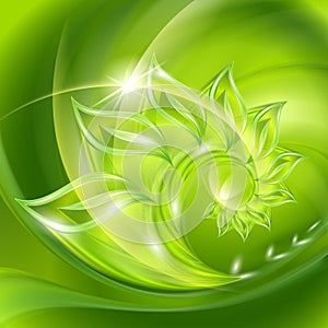 Abstract green background with leaves