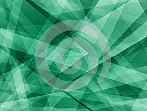 Abstract green background with triangles and rectangle shapes layered in contemporary modern art design