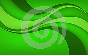 Abstract green background with wave. Vector Illustration