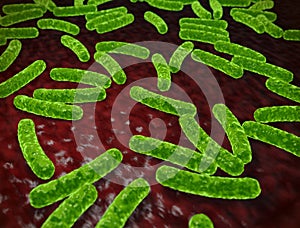 Abstract green bacteria medical background.