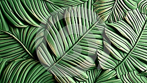 Abstract Green Banana Leaf Pattern Design