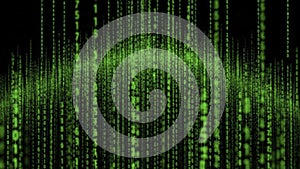 Abstract Green Binary Code Digital Rain Matrix Background