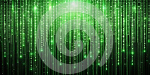 Abstract green binary matrix code background AI-Generated Content