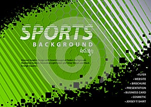 Abstract Green-Black Background in Sport Design Style